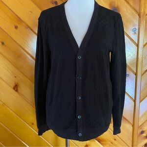 Armani Exchange Black Knit Sweater Cardigan Medium Pockets